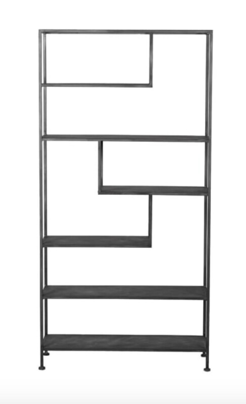 Black Metal Abstract Multi-shelf Display Unit