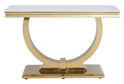 MODA IVORY WHITE MARBLE CONSOLE TABLE