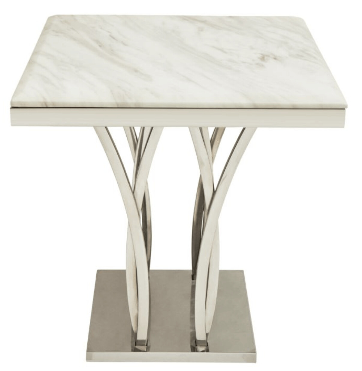 ARENZA BLACK MARBLE AND SILVER SIDE TABLE