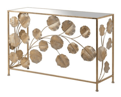Gold Leaf Mirror Console Table