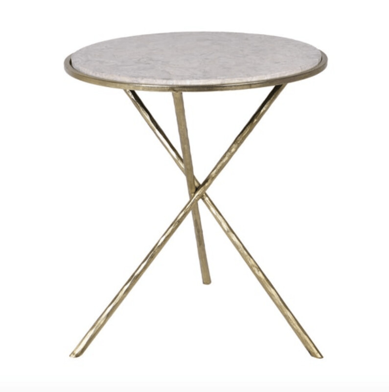 Marble Top Cross Leg Side Table
