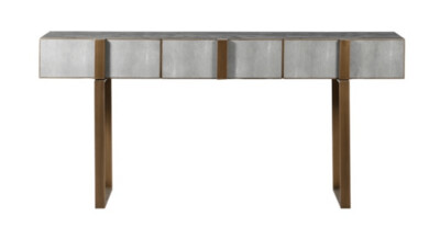 Kyoto Oak and Shagreen 3 Drawer Console Table