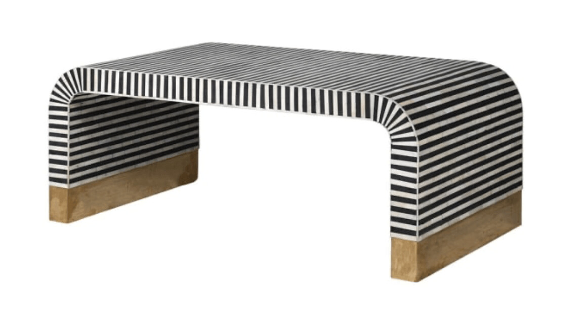 Monochrome and Gold Bone Inlay Coffee Table