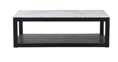 Black Coffee Table with White Marble Top
