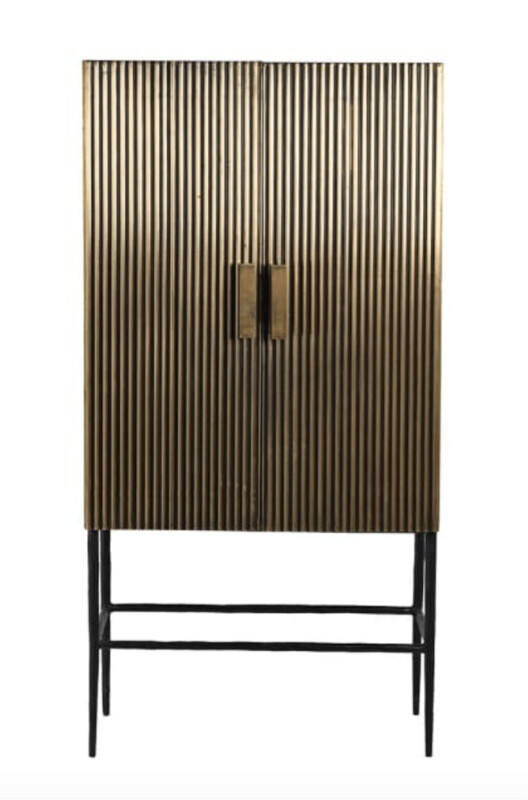 Antique Brass 2 Door Ribbed Almirah