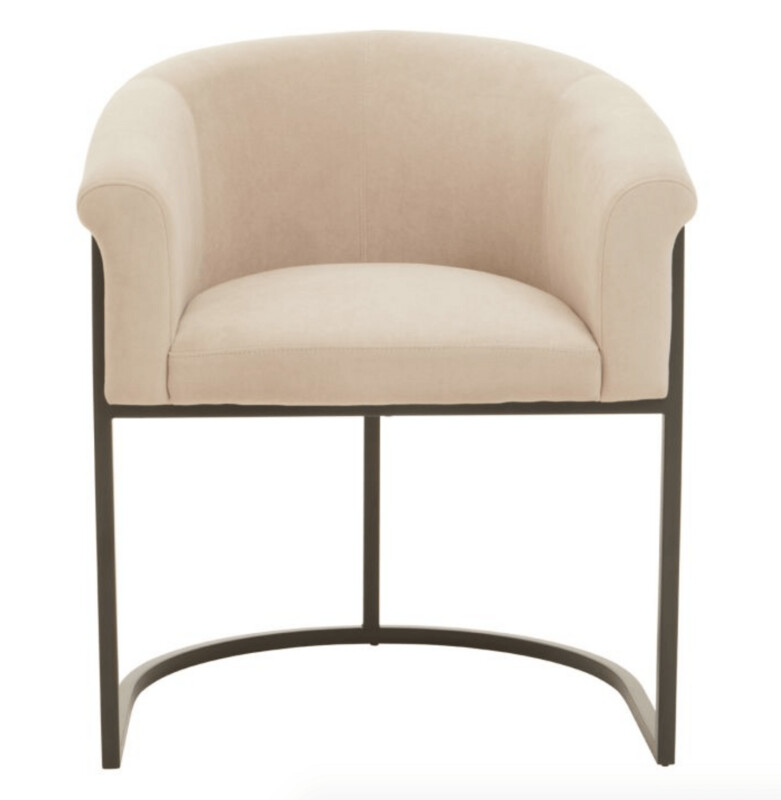 VOGUE MINK VELVET AND MATTE BLACK CHAIR