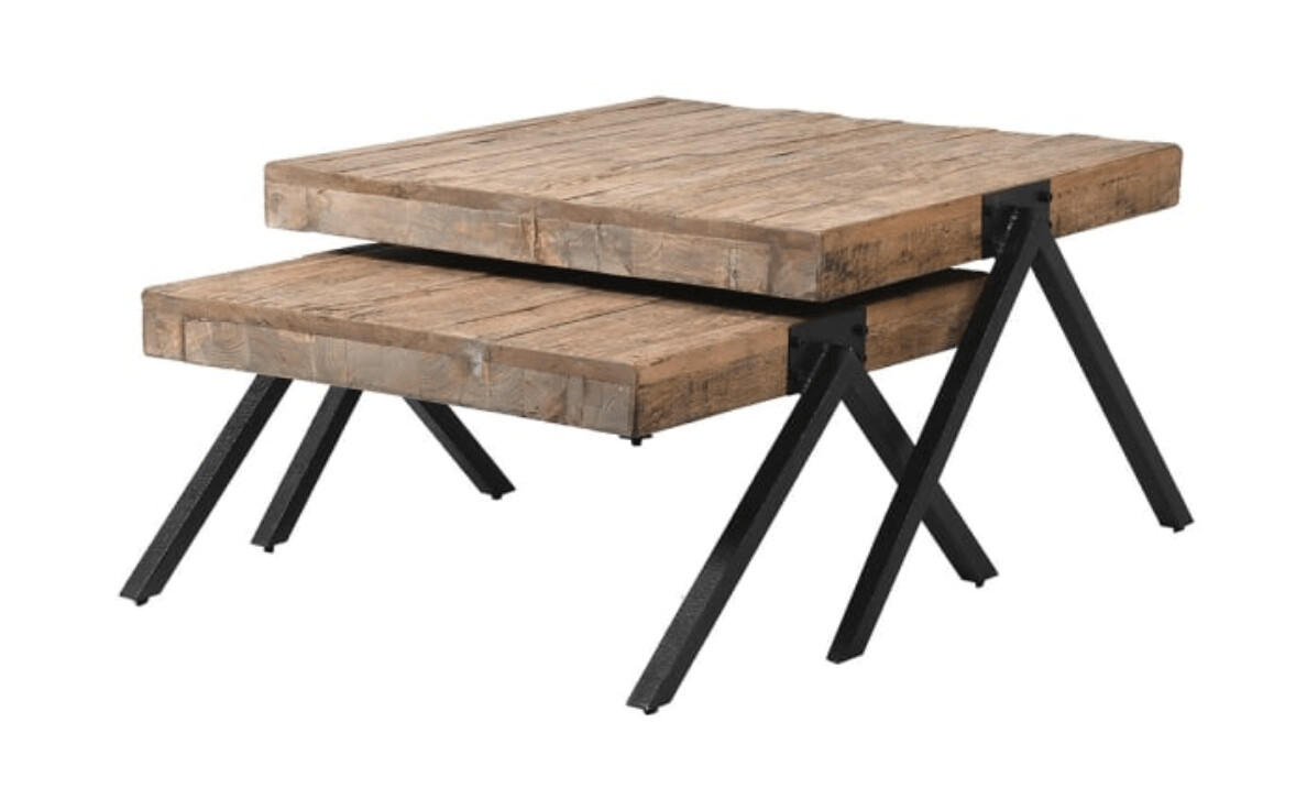 Nest of 2 Reclaimed Oak Coffee Tables