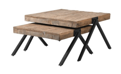 Nest of 2 Reclaimed Oak Coffee Tables