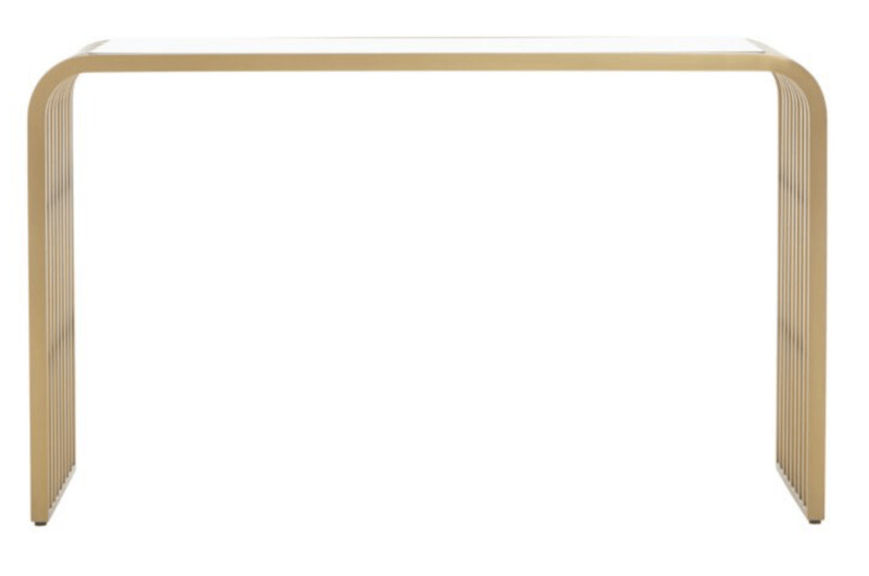 VOGUE MATTE GOLD SLATTED CONSOLE TABLE