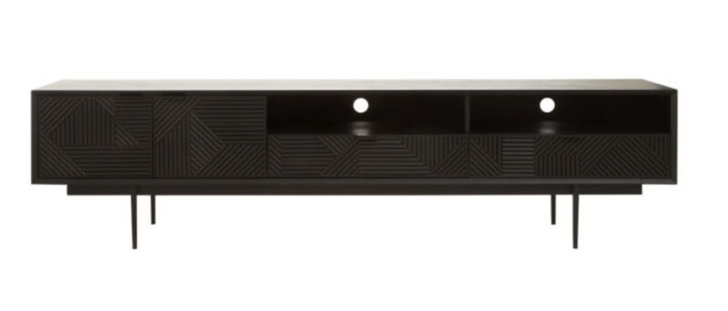 JAKARA BLACK FINISH WOODEN MEDIA UNIT