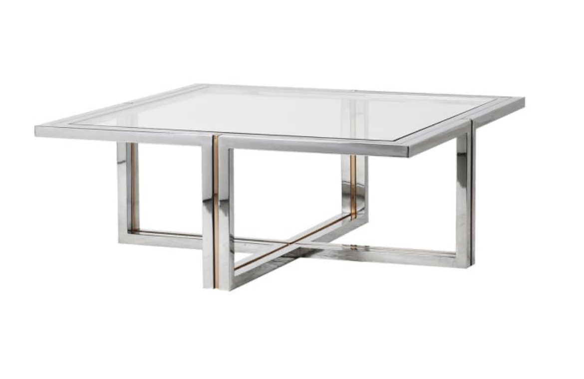Bi-metal Steel and Glass Top Coffee Table