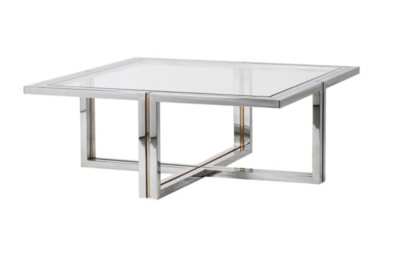 Bi-metal Steel and Glass Top Coffee Table