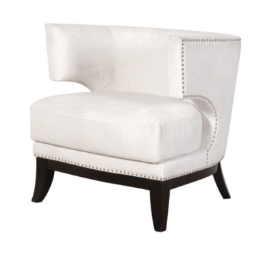 Cream Studded Modern Armchair