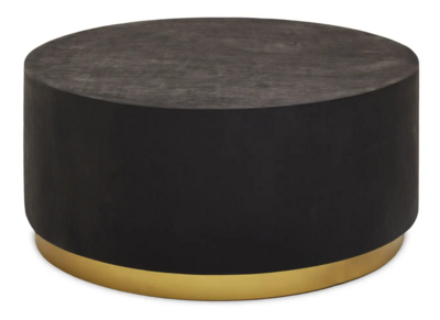 NARO BLACK AND GOLD CONCRETE LOOK COFFEE TABLE