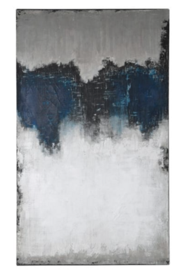 Blue and White Extra Large Abstract Canvas
