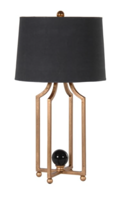 Metal Leg Table Lamp with Black Shade
