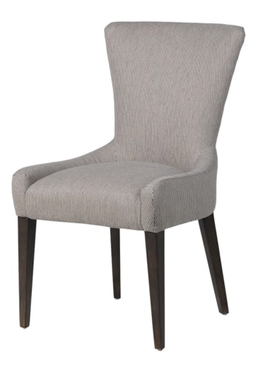 Grey Pinstripe Dining Chair