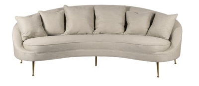 Beige Curved 3 Seater Sofa