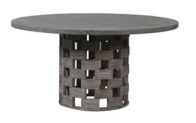 Round Lattice Base Dining Table