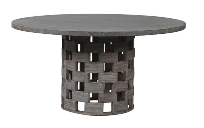 Round Lattice Base Dining Table