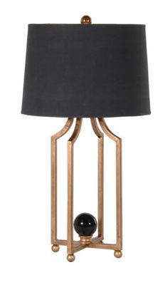 Metal Leg Table Lamp with Black Shade