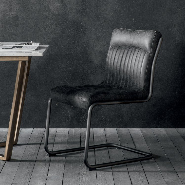 Capri Leather Chair Antique Ebony