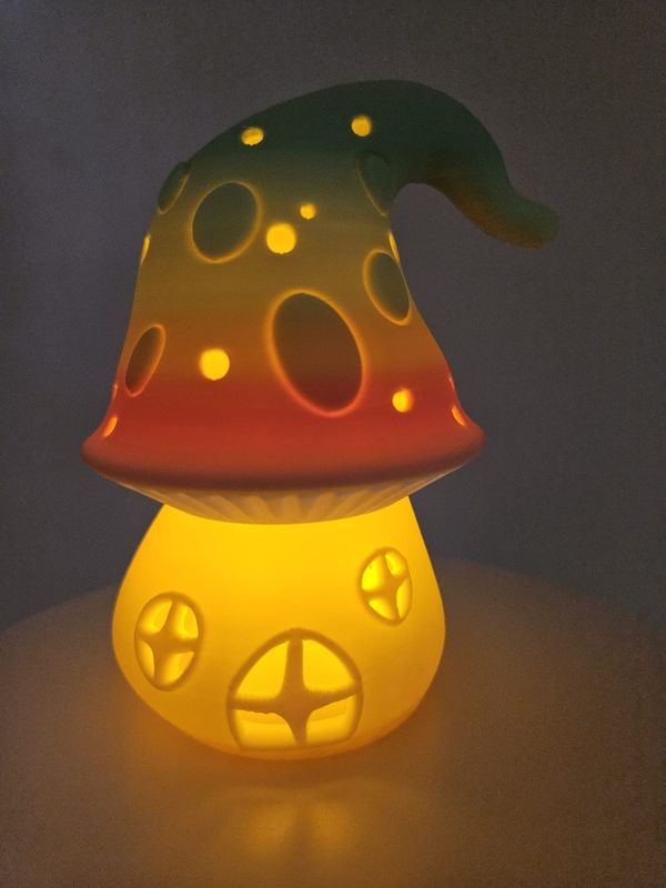 Pilzhäuschen mit LED-Teelicht