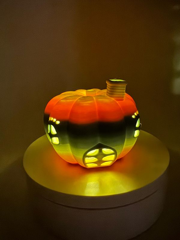 Kürbishäuschen mit LED-Teelicht 🎃✨