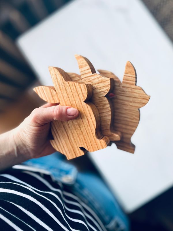 Zające - jesion 12,5 cm - 3 sztuki