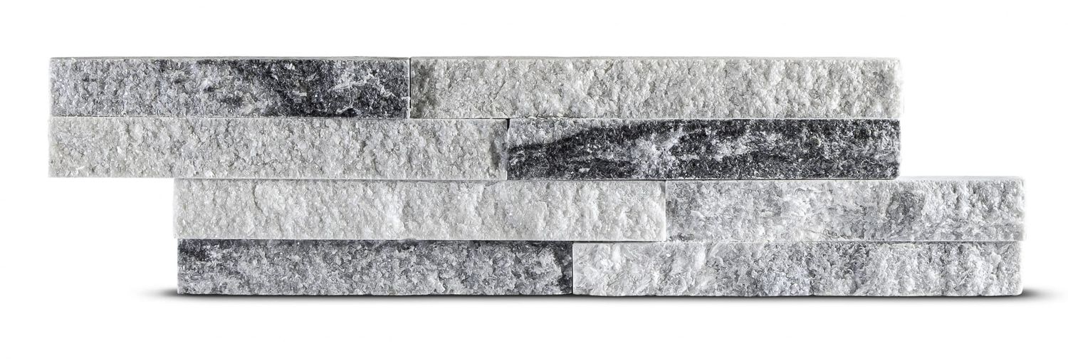 KAMIEŃ ELEWACYJNY 10X35 QUARTZ WHITE&amp;GREY (0,39m2 w opakowaniu) GAT I