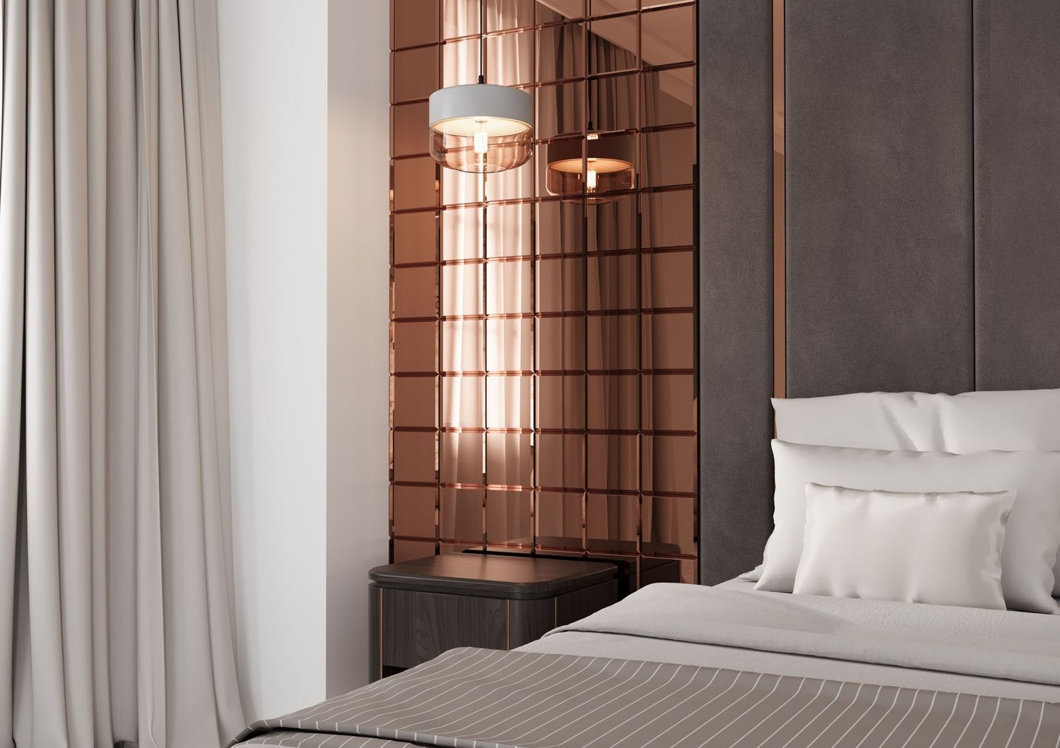 Mozaika 15X15 SQUARE MIRROR COPPER GAT I