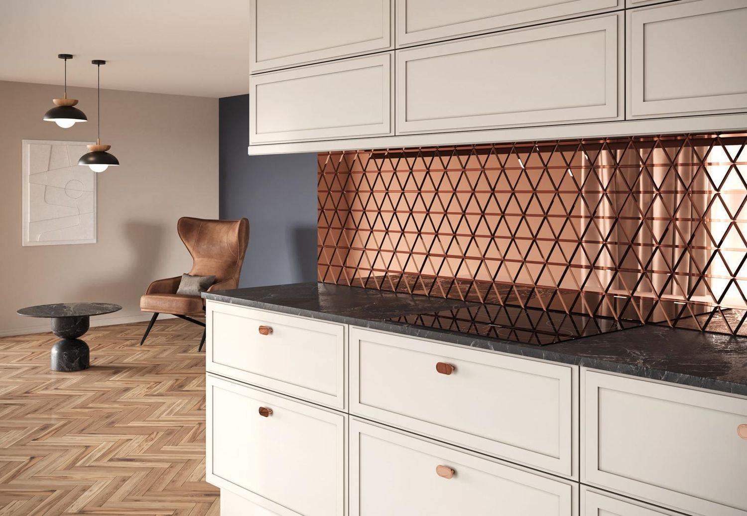 Mozaika 28.4X38 TRIANGLE COPPER GAT I