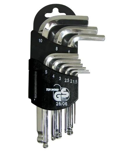 MAGNETIC TIP - ALLEN K/SET B/P 1.5-10MM FB MAG - DWS - 9PC - SILVER