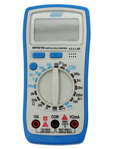 MULTIMETER DIGITAL 500V COMPACT MAJ - AC/DC-MAX 10A DC (INCLUDES LEADS)