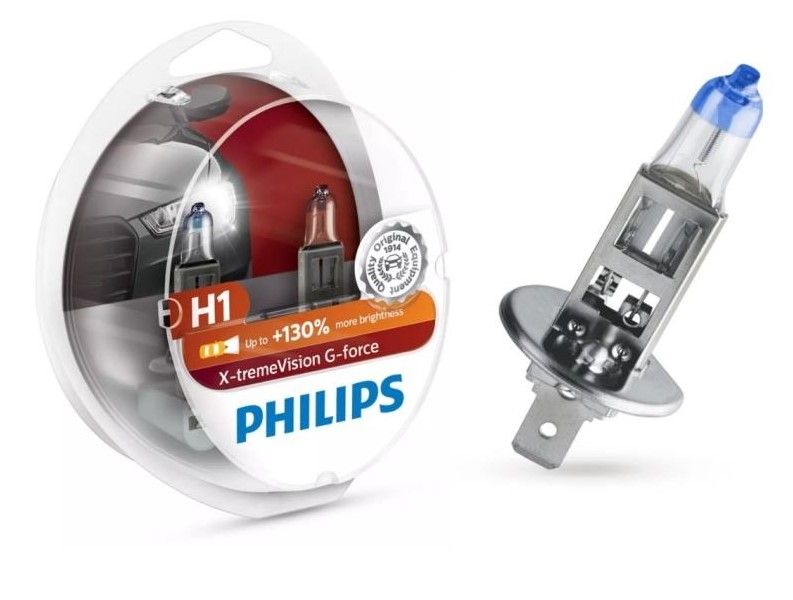 Globe Philips H1 Xtreme Vision G-Force +130% 12V Set of 2
