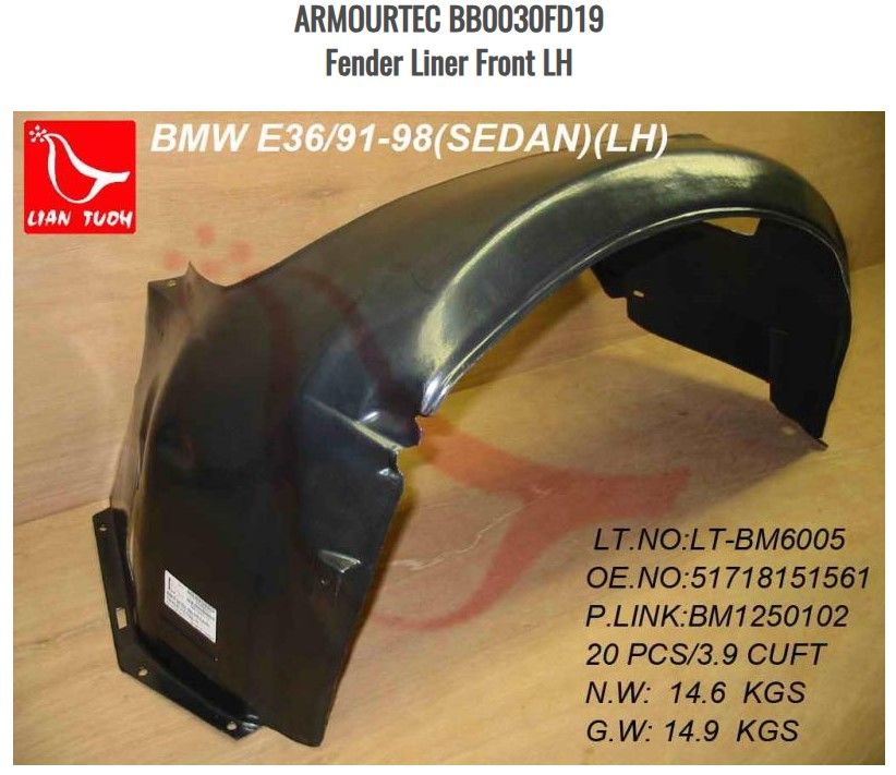 BMW ARMOURTEC  Fender Liner Front LH (E36)