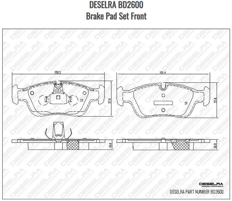 E36 FRONT BRAKE PAD SET