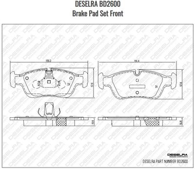 E36 FRONT BRAKE PAD SET BD2600