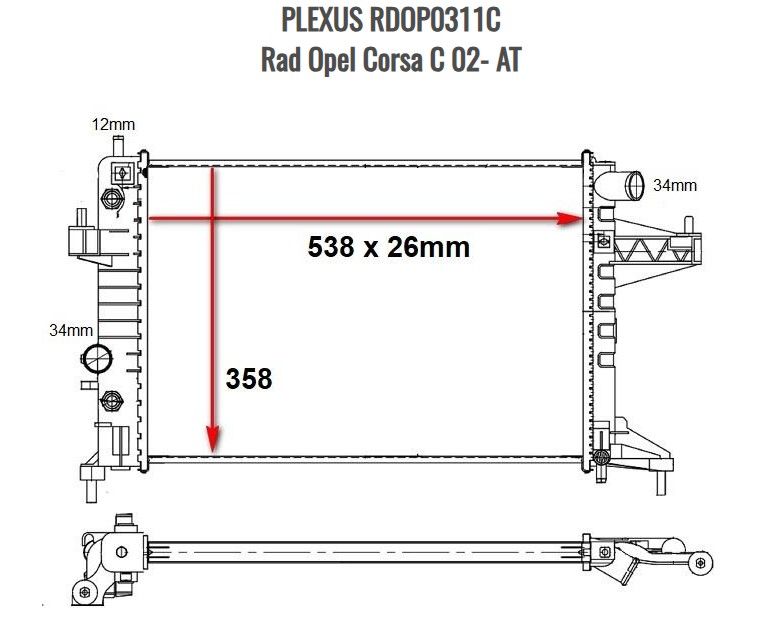 Radiator Opel Corsa C 02- AUTO