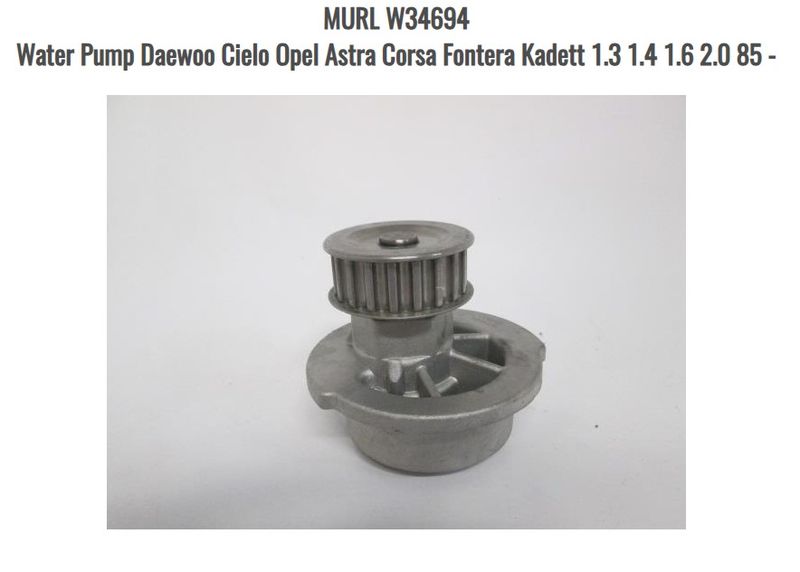 Water Pump Daewoo Cielo Opel Astra Corsa Kadett 1.3 - 1.4 - 1.6 - 2.0 (85 -   )