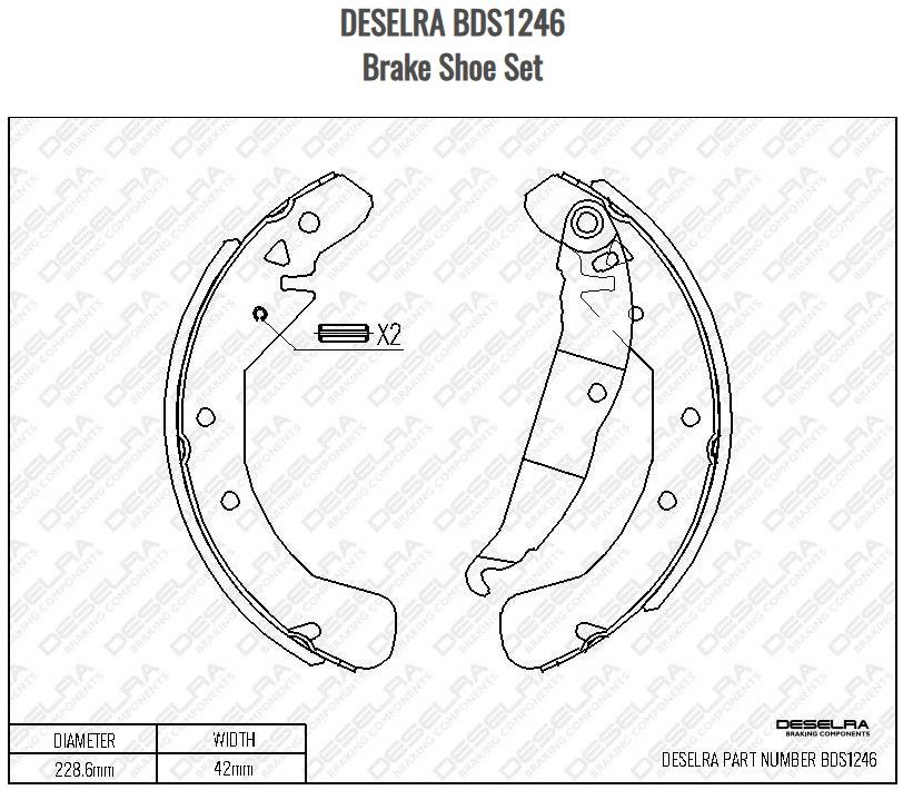 CHEV / OPEL UTILITY REAR BRAKE SHOES BDS1246