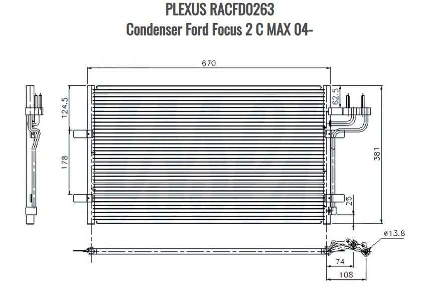 Condenser Ford Focus 2 C MAX 04-
