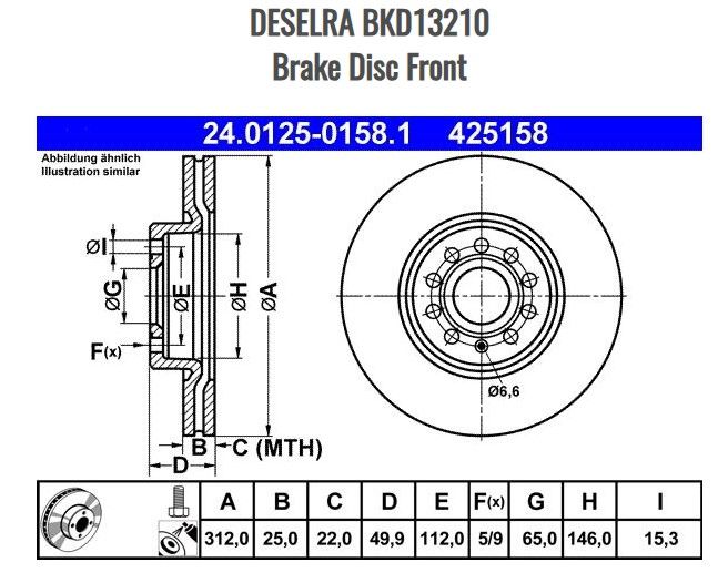 Brake Disc Front BKD13210