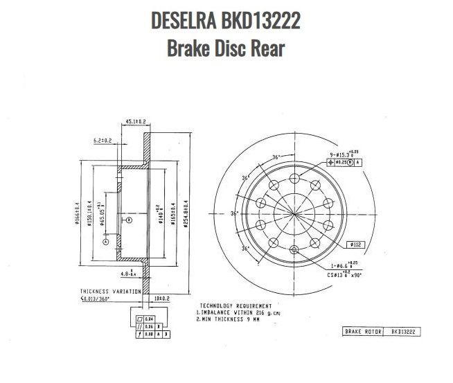 Brake Disc Rear BKD13222