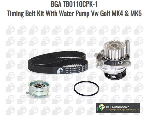 Timing Belt Kit With Water Pump Vw Golf MK4 &amp; MK5 TB0110CPK-1