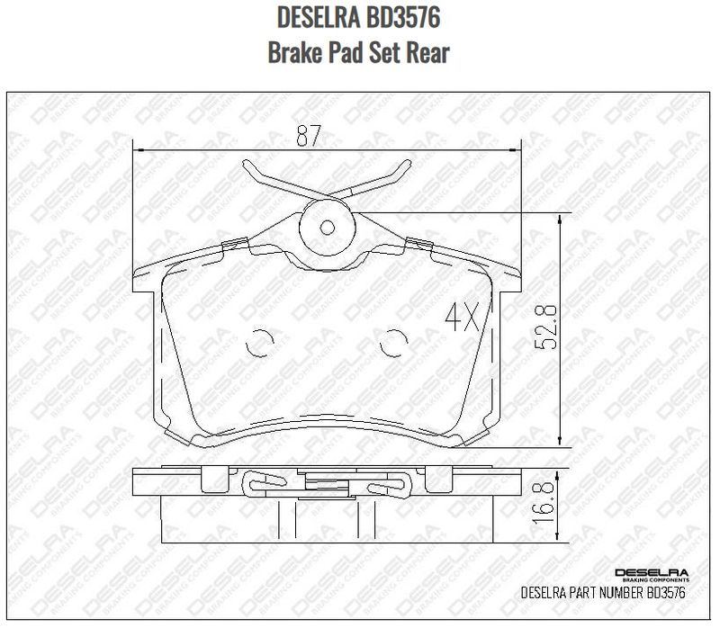 Brake Pad Set Rear BD3576