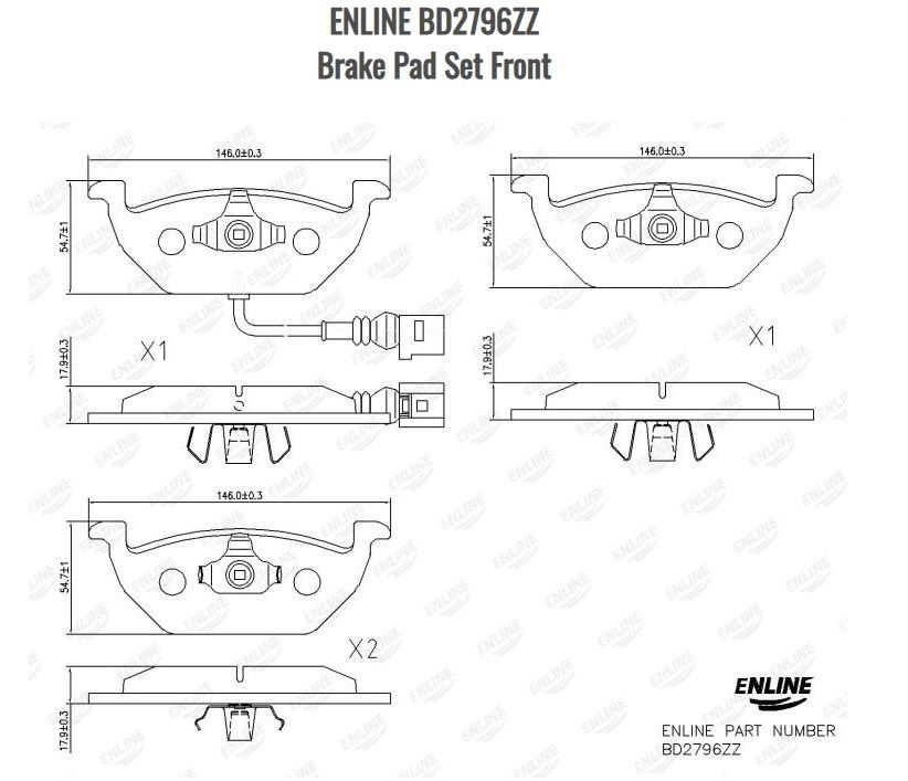 Brake Pad Set Front BD2796ZZ