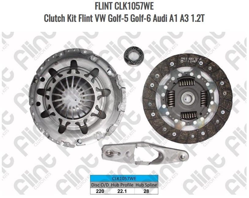 Clutch Kit Flint VW Golf-5 Golf-6 Audi A1 A3 1.2T