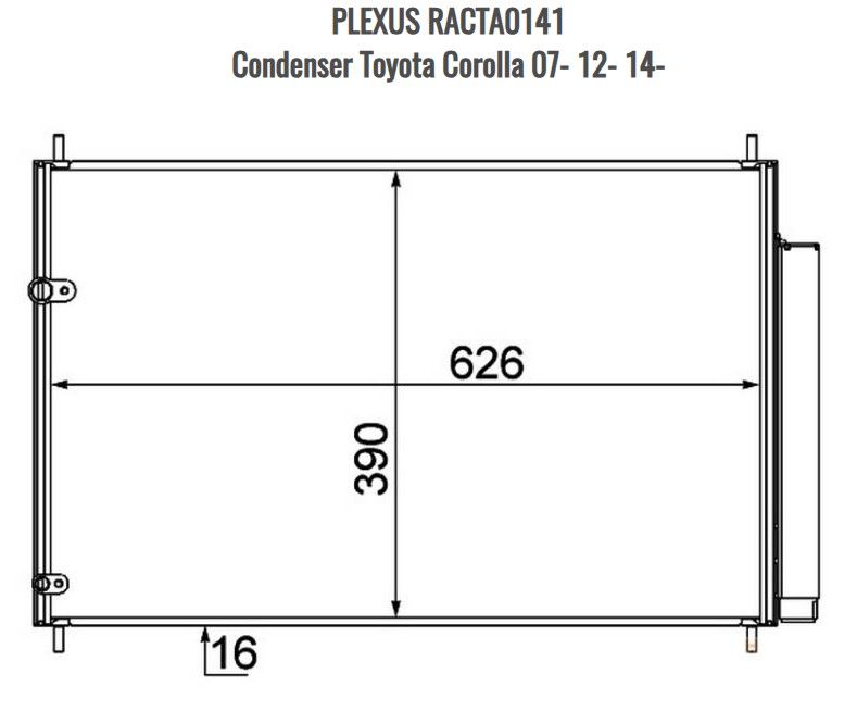 PLEXUS RACTA0141 Condenser Toyota Corolla 07- 12- 14-
