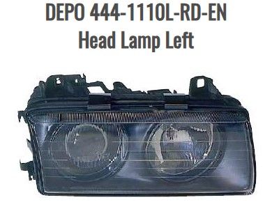 BMW E36 HEAD LAMP LEFT -DEPO -444-1110L-RD-EN